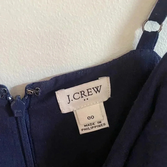 J. Crew Navy Linen Front Tie Jumpsuit - Picture 8 of 14